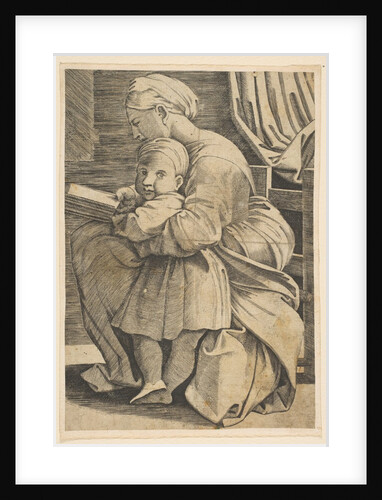 The Virgin reading with the infant Christ; woman seated in profile facing left an…, ca. 1515-1600 by Unknown