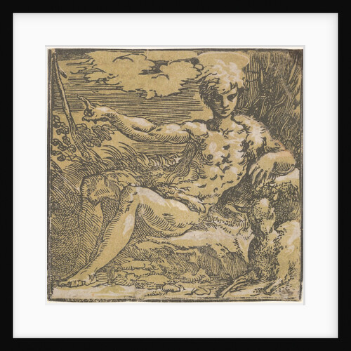 Saint John the Baptist in the desert, a lamb by his side, ca. 1527-30 by Antonio da Trento