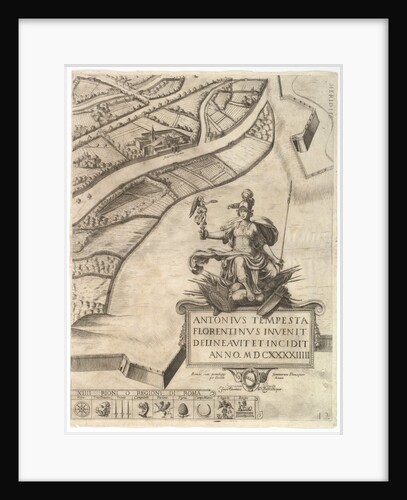 Plan of the City of Rome. Part 12 with the Southwestern Border of the City and a Large Car…, 1645 by Antonio Tempesta