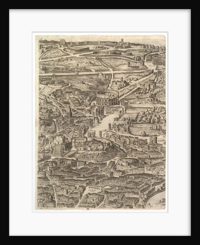 Plan of the City of Rome. Part 4 with the Santa Maria in Aracoeli, the Forum Romanum, the …, 1645 by Antonio Tempesta