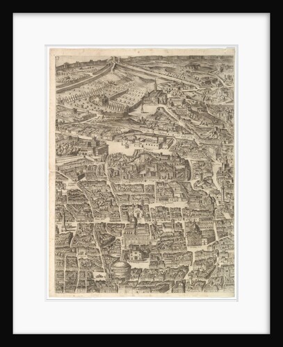 Plan of the City of Rome. Part 3 with the Santa Maria Maggiore, the Pantheon and Trajan's …, 1645 by Antonio Tempesta