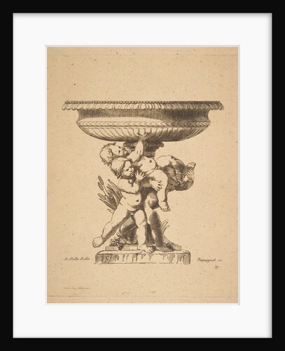 Ornamental design of three children holding up a fountain, 19th century by Auguste Pequegnot