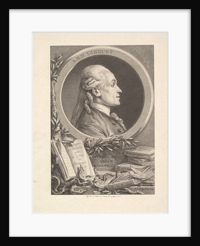 Portrait of Simon-Nicolas-Henri Linguet, 1773 by Augustin de Saint-Aubin/Pierre Philippe Choffard