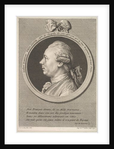 Portrait of André Danican Philidor, 1772 by Augustin de Saint-Aubin