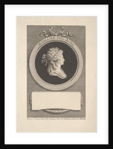 Portrait of Son Altesse Royale Madame, Duchesse d'Angoulême, Daughter of Louis XVI and Mar…, 1791 by Augustin de Saint-Aubin