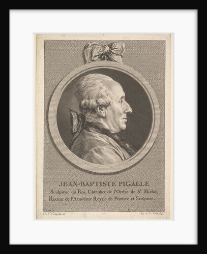 Portrait of Jean-Baptiste Pigalle, 1782 by Augustin de Saint-Aubin