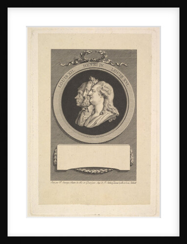 Portrait of Louis XVI, Henri IV, and Louis XII, 1791 by Augustin de Saint-Aubin