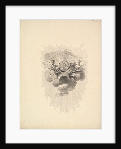 Vignette with a Medal depicting Harpocrate and Lotus Flowers, Volume I, Page 12, from D…, 1778-80 by Augustin de Saint-Aubin