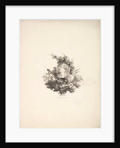 Vignette with the Head of Bacchus on a Cornelian, Tome I, Page 242, from Description de…, 1778-80 by Augustin de Saint-Aubin