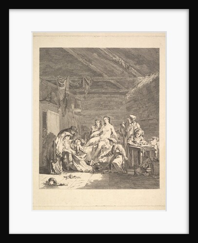 Vignette of the first volume, page 165: Usage des Russes après le Mariage et avant la Noce…, 1767 by Augustin de Saint-Aubin