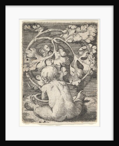 Naked Child Seen from Back Seated in Front of a Vessel, mid-17th century by Barthel Beham