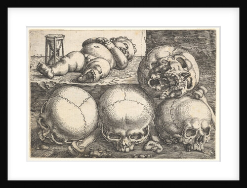 Dead Child with Four Skulls, mid-16th century by Barthel Beham