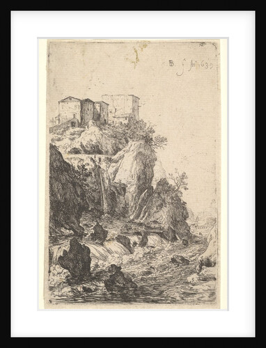 Cascades near Ponte della Trave, with buildings on a rocky outcrop above, from the series …, 1639 by Bartholomeus Breenbergh