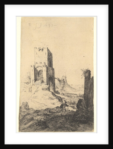 View of Ponte Mammolo, a bridge in the background, a tower with ramp in the middle ground…, 1639 by Bartholomeus Breenbergh