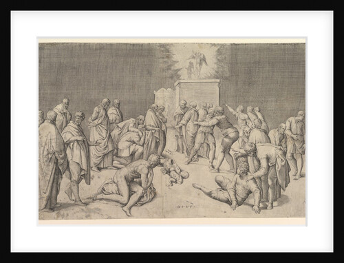 The Philistines Place the Ark of the Covenant in the Temple of Dagon, ca. 1540 by Battista Franco Veneziano