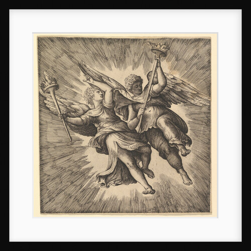 Two Angels or Winged Genii Carrying Torches by Battista Franco Veneziano