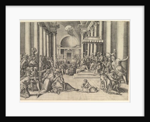 Constantine Presenting the City of Rome to the Holy See, at right, many spectators …, ca. 1530-61 by Battista Franco Veneziano