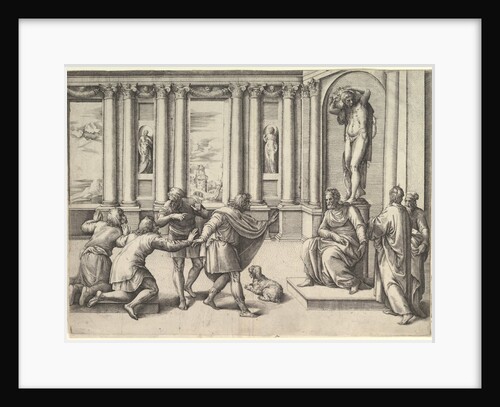 Man Seated Beneath a Statue of Bacchus, Receiving an Audience, ca. 1530-61 by Battista Franco Veneziano