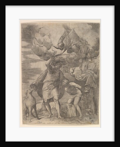 The Angel Staying the Arm of Abraham, after 1552 by Battista Franco Veneziano