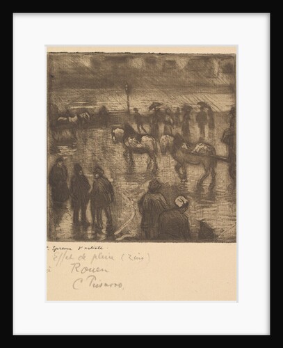 Impressions of Rain, Rouen, 1883 by Camille Pissarro