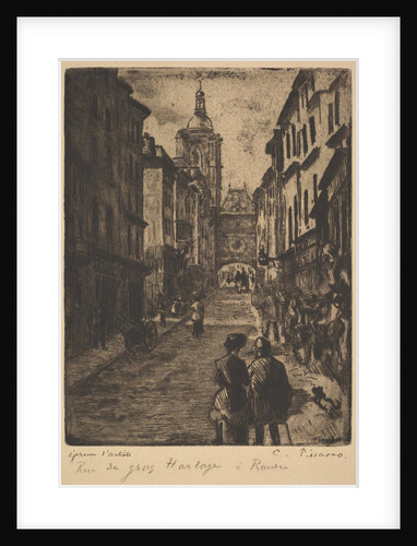 The Street of the Grand Clock, Rouen, 1885 by Camille Pissarro