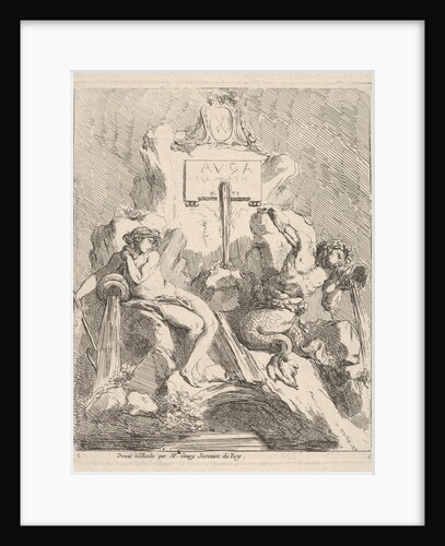 Design for a fountain with a seated nymph at left and triton holding a shell to his mouth …, 1768 by Charles Hutin