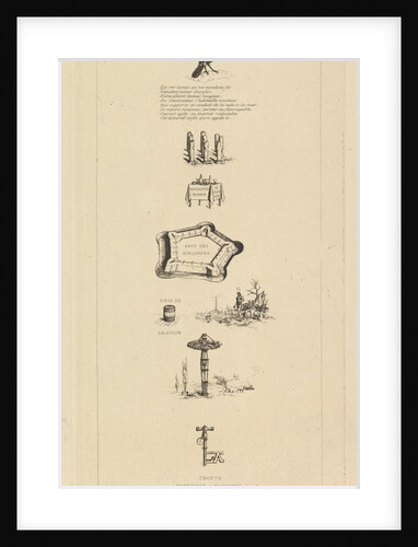 Rebus: Béranger was not really strong, for he never had the key to the fields, 1863 by Charles Meryon