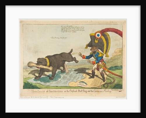 The Bone of Contention or the English Bull Dog and the Corsican Monkey, June 14, 1803 by Charles Williams