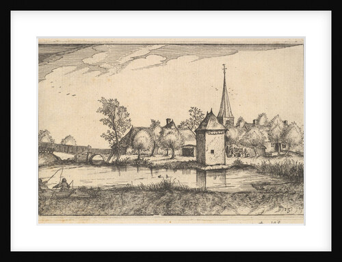 Pond and a Village, plate 15 from Regiunculae et Villae Aliquot Ducatus Brabantiae, ca. 1610 by Claes Jansz Visscher