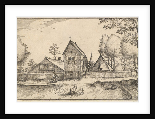 Large Walled Farm, plate 23 from Regiunculae et Villae Aliquot Ducatus Brabantiae, ca. 1610 by Claes Jansz Visscher