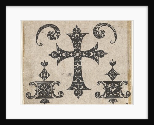 Blackwork Print with a Latin Cross and Small Motifs, ca. 1620 by Claes Jansz Visscher