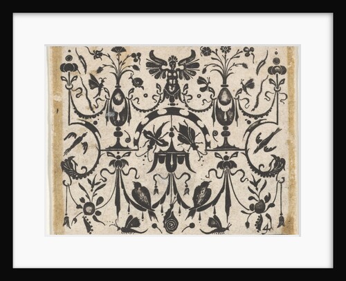 Blackwork Print with a Symmetric Grotesque Pattern, ca. 1620 by Claes Jansz Visscher