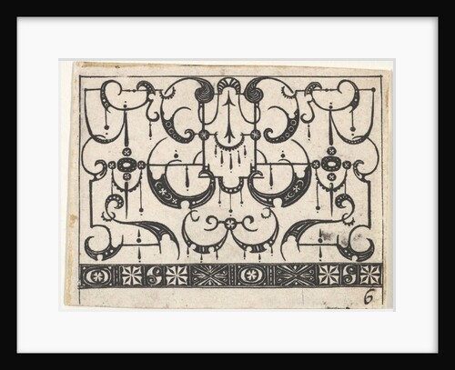 Blackwork Print with an All-Over Schweifwerk Pattern, ca. 1620 by Claes Jansz Visscher