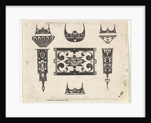 Blackwork Print with Nine Motifs, ca. 1620 by Claes Jansz Visscher