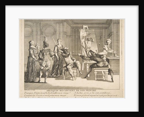 Arlequin Mecontent de Son Peintre by Claude Gillot/Jacques Gabriel Huquier