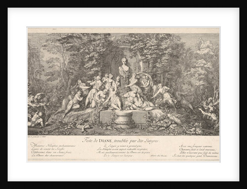 The festival of Diana, interrupted by satyr by Claude Gillot
