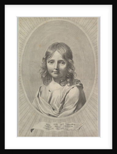 Bust of Jesus as a Child in an Oval by Claude Mellan