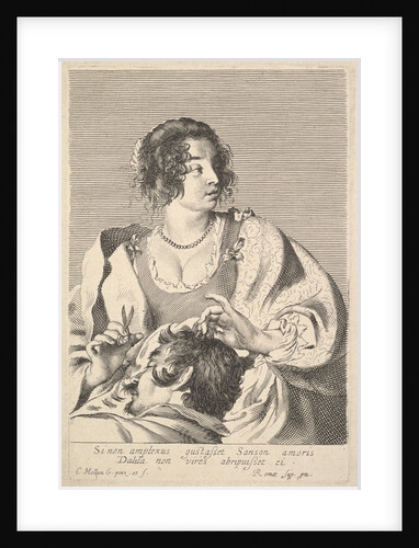 Delilah Cutting Samson's Hair by Claude Mellan