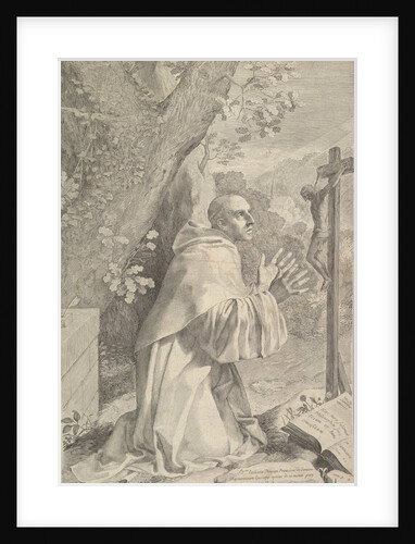 St. Bernard Kneeling Before a Crucifix, ca. 1655 by Claude Mellan
