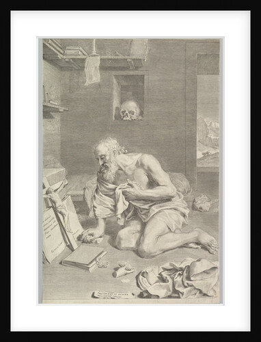 St. Jerome Praying in His Cell, 1665 by Claude Mellan
