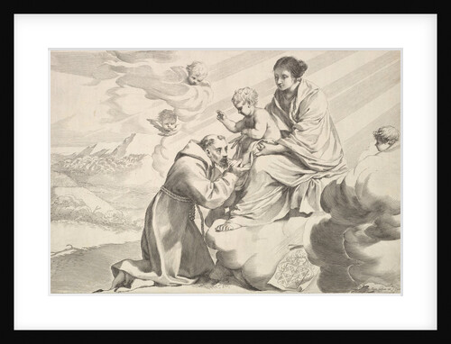 St Francis of Assisi Adoring the Christ Child on the Virgin's Lap by Claude Mellan