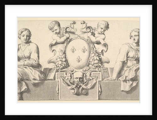 The Arms of France Accompanied by Personifications of Law and Good Faith, 1664 by Claude Mellan