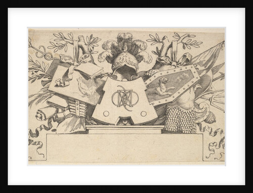 Trophy with Monogram Containing the Letters of LEONARDOS, 1651 by Claude Mellan