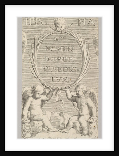 Two Angels Seated on Clouds by Claude Mellan