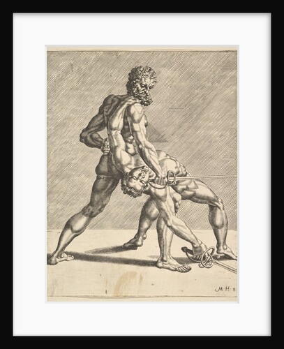 Two Fencers, from Fencers, plate 8, 1552 by Dirck Volkertsen Coornhert/Cornelis Bos