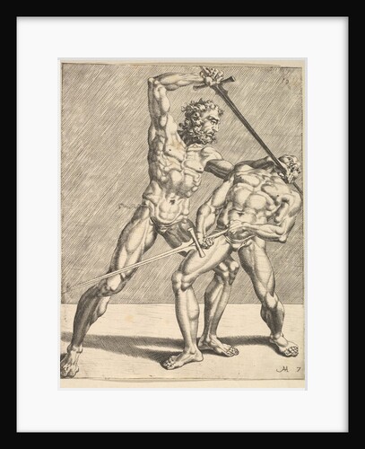 Two Fencers, from Fencers, plate 7, 1552 by Dirck Volkertsen Coornhert/Cornelis Bos