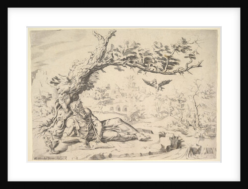 Elijah Fed by Ravens, 1549 by Dirck Volkertsen Coornhert