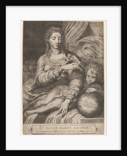 Madonna of the Rose, she reaches for a rose held by the Christ child, who rests his lef…, 1560-75 by Domenico Tibaldi