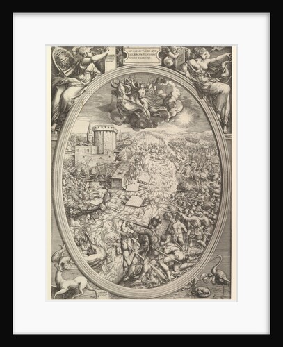 The Battle of Mühlberg with the army of Charles V crossing the Elbe River, 1551 by Enea Vico