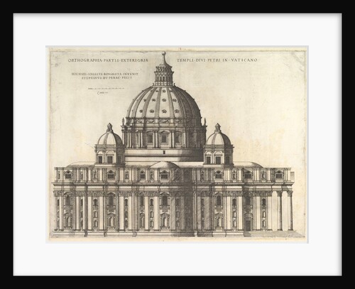 Speculum Romanae Magnificentiae: Elevation Showing the Exterior of Saint Peter's Basili…, 1558-61 by Etienne Duperac